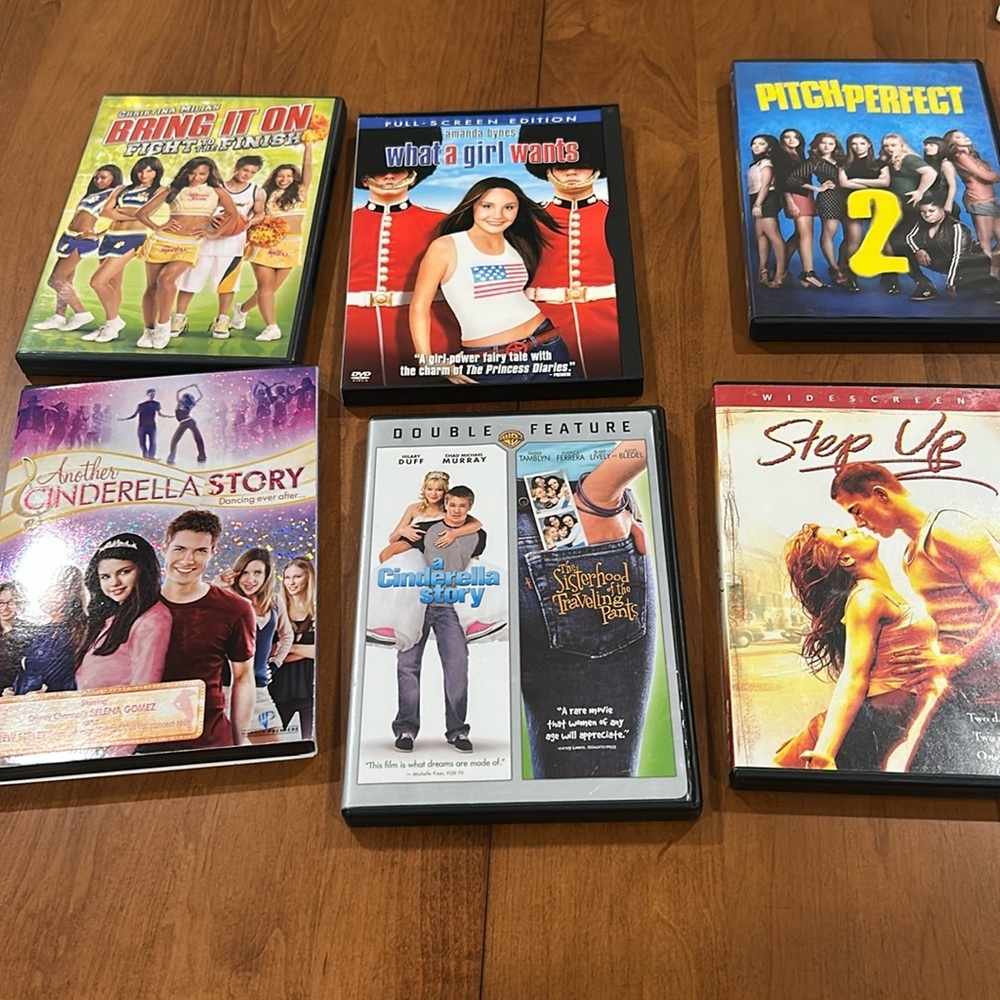 Lot of 6 DVD Movies Cinderella story, step up, what a girl wants, pitch perfect​